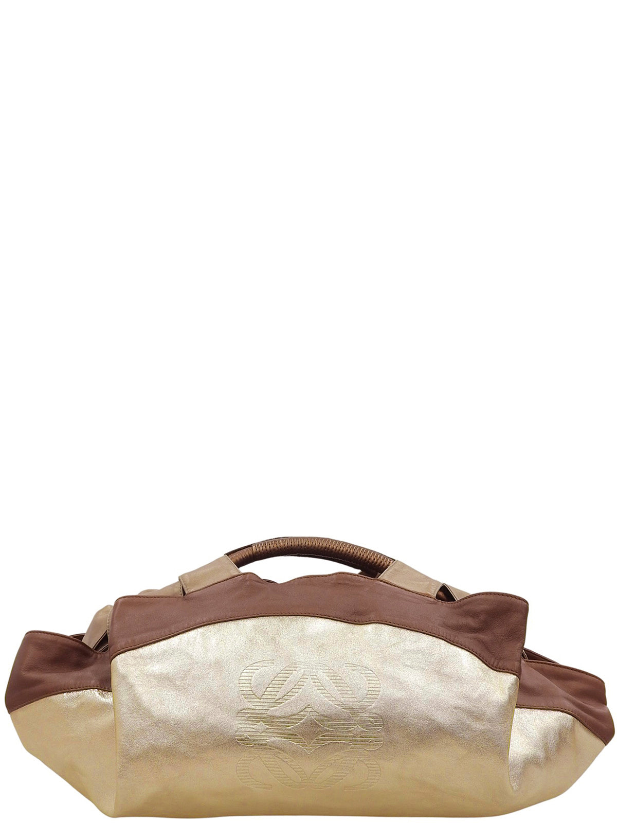 纳帕皮手提包 金/棕色