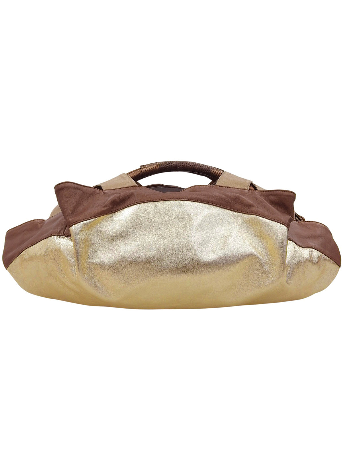 纳帕皮手提包 金/棕色