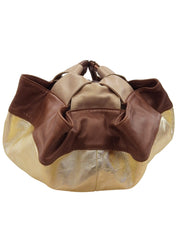 纳帕皮手提包 金/棕色