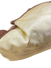 纳帕皮手提包 金/棕色