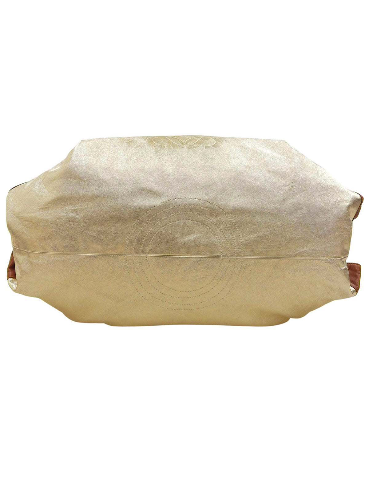 纳帕皮手提包 金/棕色