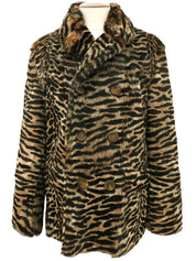 アニマルパターンファーコート ブラウン