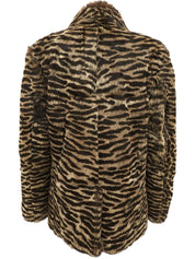 アニマルパターンファーコート ブラウン