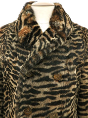 アニマルパターンファーコート ブラウン