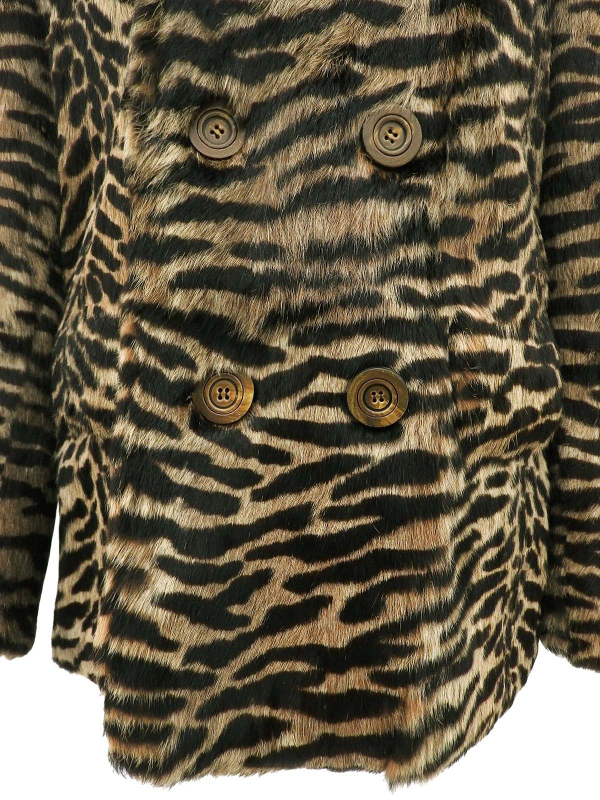 アニマルパターンファーコート ブラウン