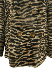 アニマルパターンファーコート ブラウン