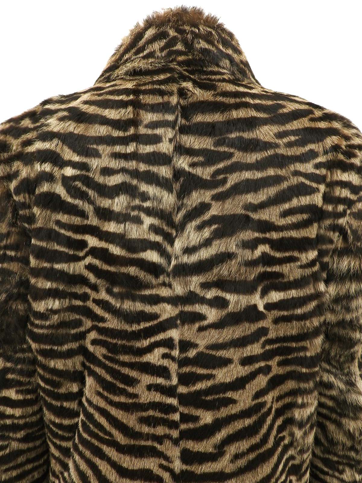 アニマルパターンファーコート ブラウン