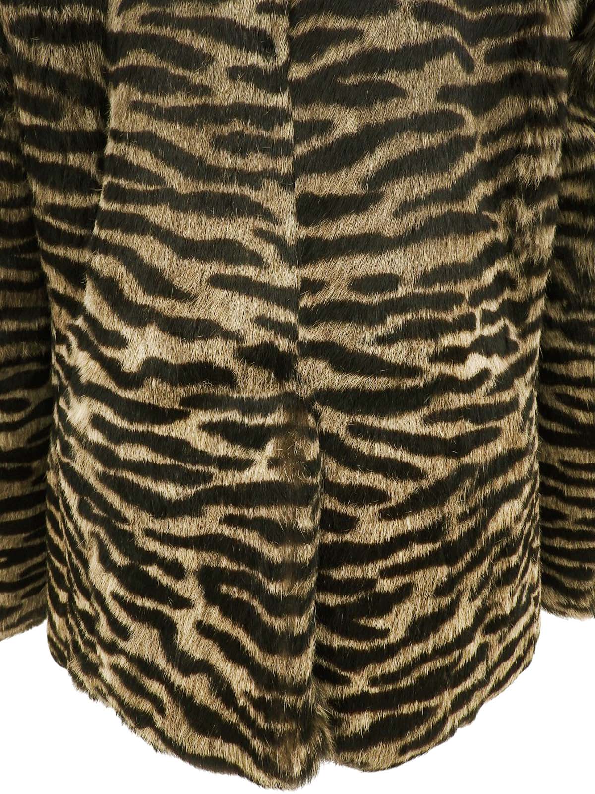 アニマルパターンファーコート ブラウン