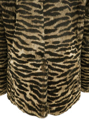 アニマルパターンファーコート ブラウン