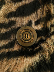 アニマルパターンファーコート ブラウン