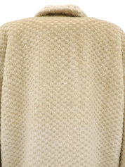 ウールチェッカードパターンコート ベージュ