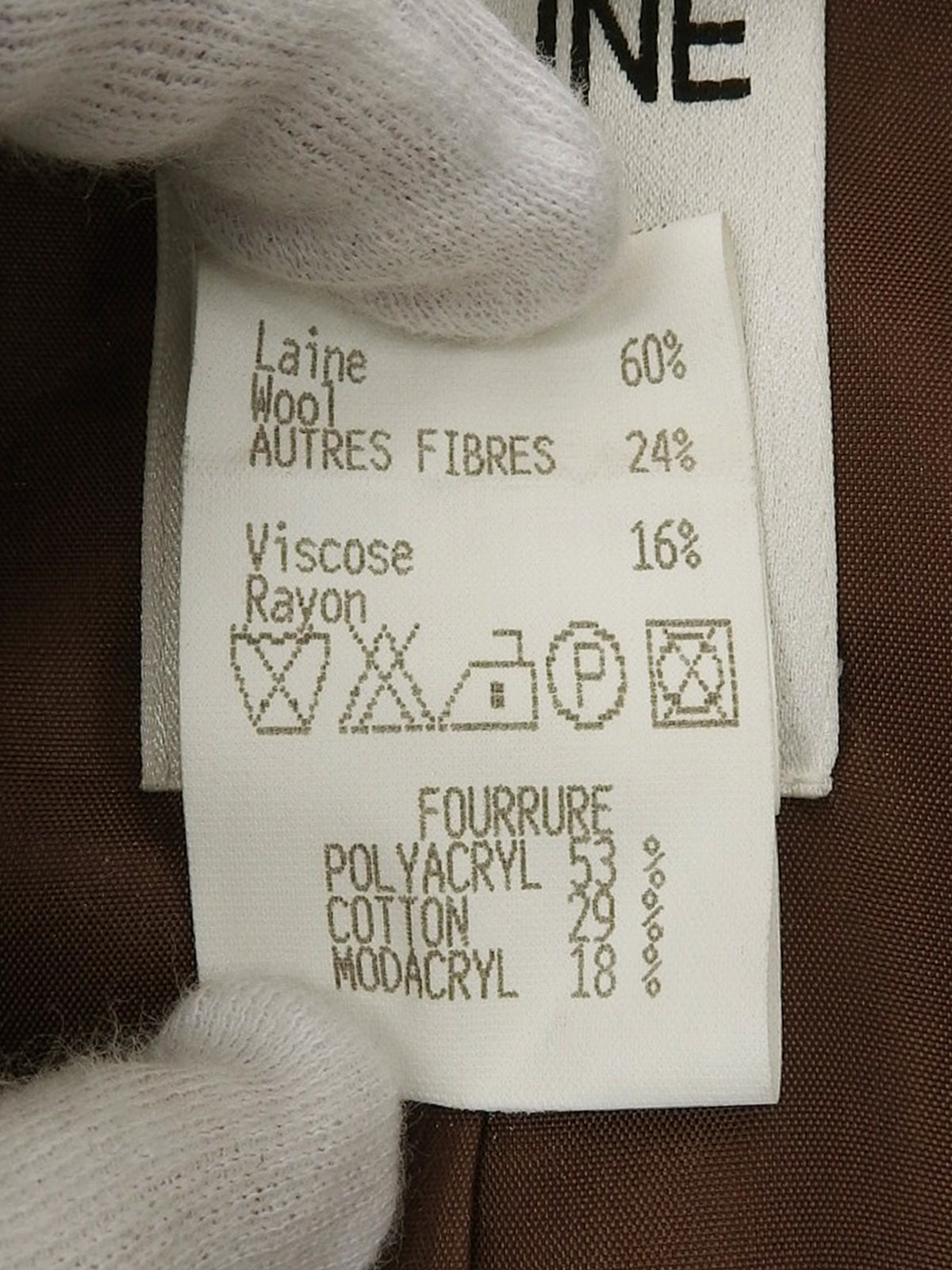 Tweed logo button jacket in brown/multi