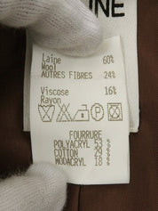 Tweed logo button jacket in brown/multi