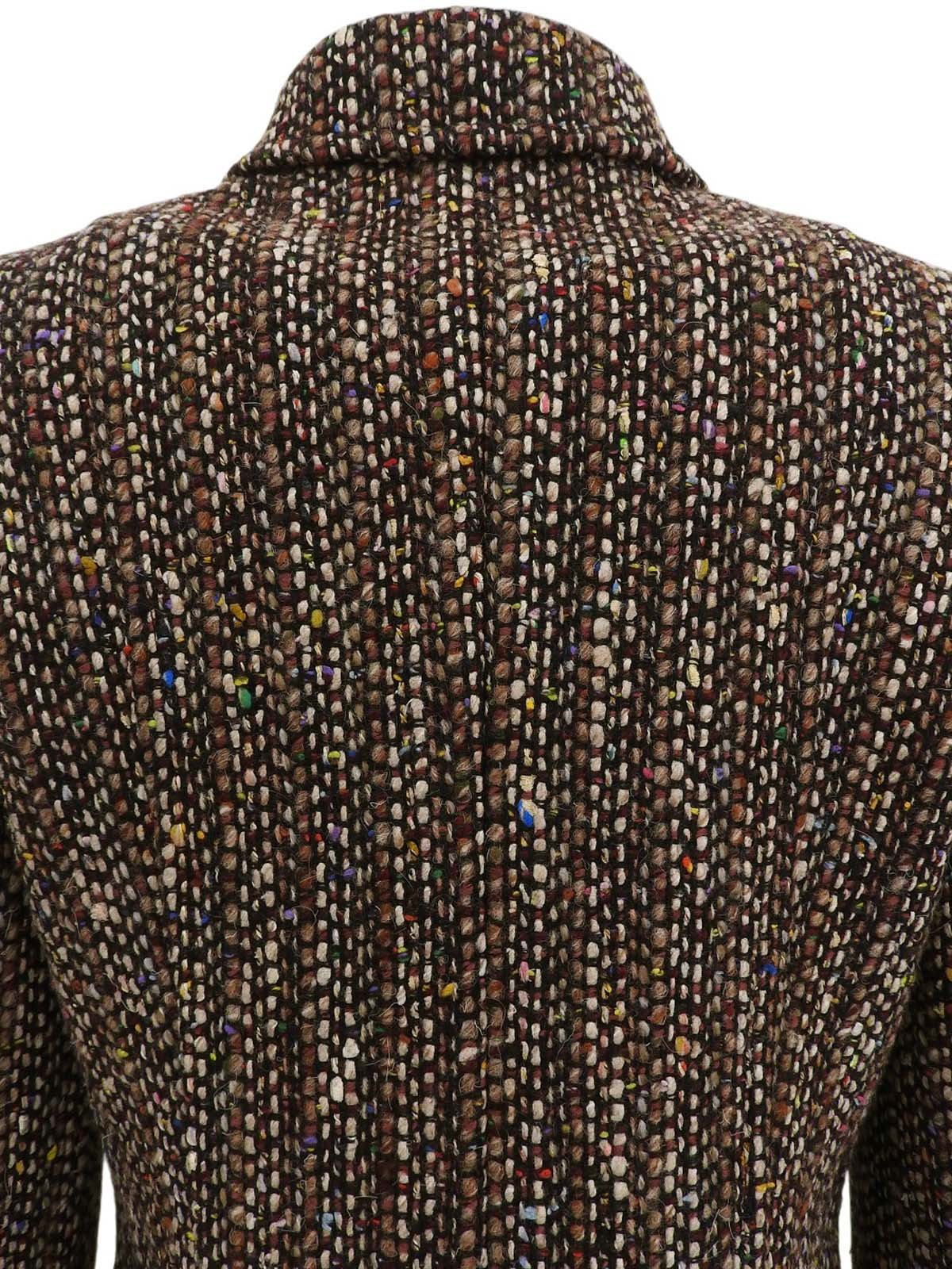 Tweed logo button jacket in brown/multi