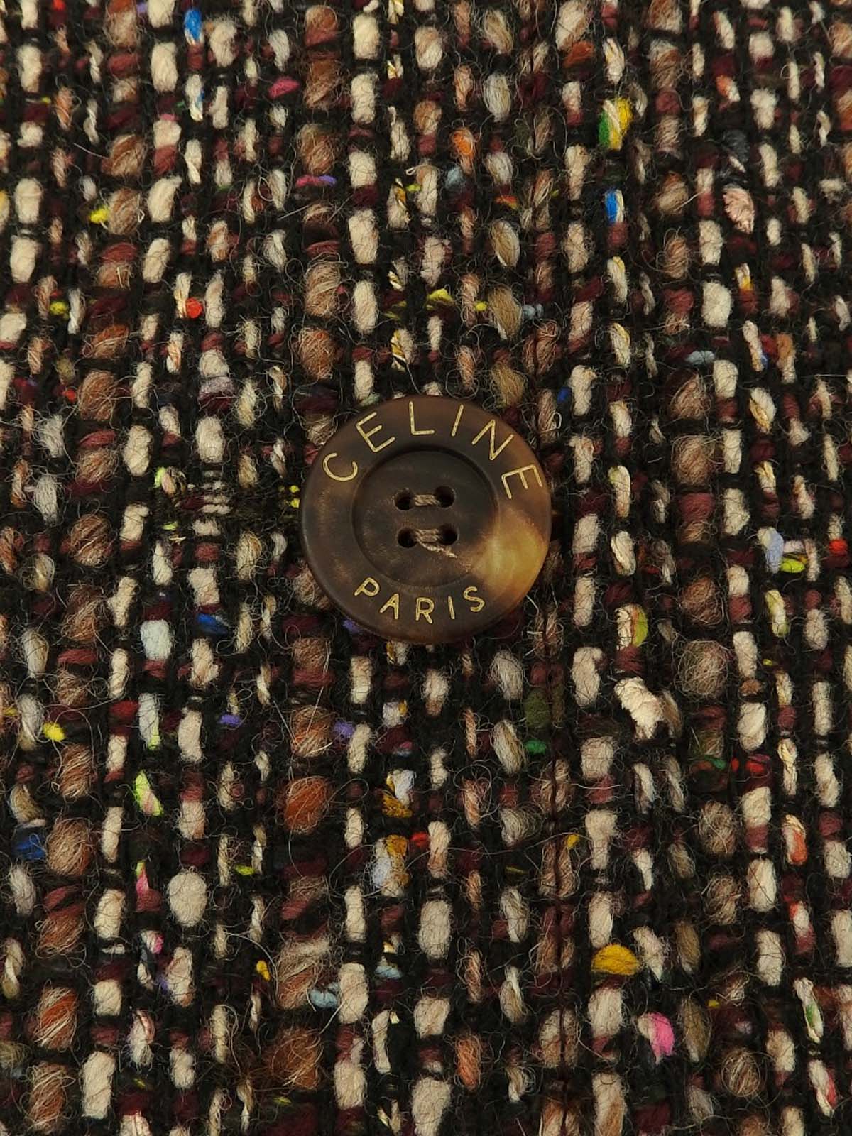 Tweed logo button jacket in brown/multi