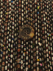 Tweed logo button jacket in brown/multi