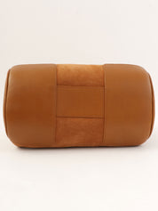 スエードアナグラムアマソナハンドバッグ キャメル