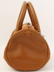 スエードアナグラムアマソナハンドバッグ キャメル