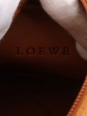 スエードアナグラムアマソナハンドバッグ キャメル