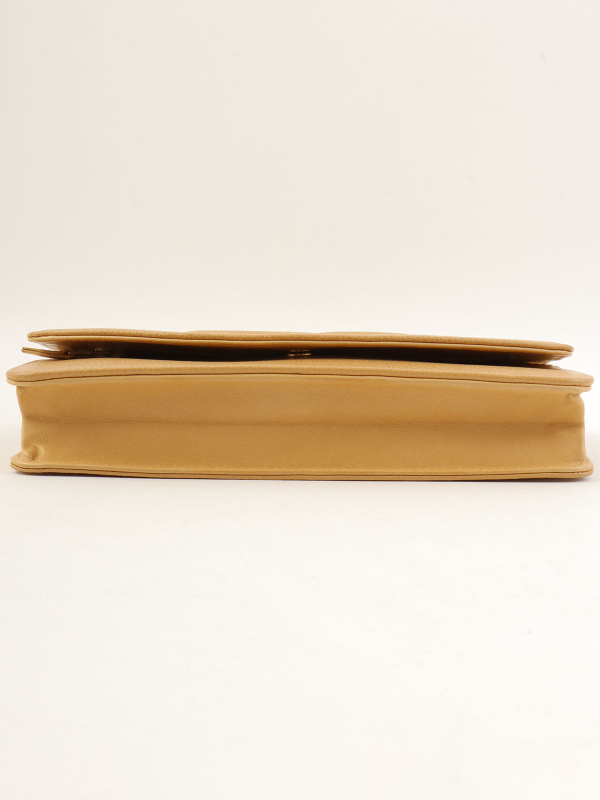 2005 Caviar Skin CC Mark Stitch Chain Wallet, Beige