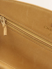 2005 Caviar Skin CC Mark Stitch Chain Wallet, Beige