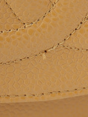 2005 Caviar Skin CC Mark Stitch Chain Wallet, Beige