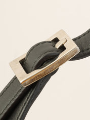 ロゴプレート巾着ショルダーバッグ ブラック