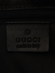 ロゴプレート巾着ショルダーバッグ ブラック