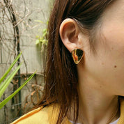 Triangle Motif Earrings Gold