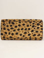 Canvas Leopard Print Lady Dior 2-Way Bag M Brown/Black/Clear