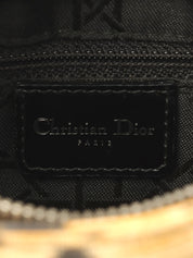 Canvas Leopard Print Lady Dior 2-Way Bag M Brown/Black/Clear