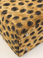 Canvas Leopard Print Lady Dior 2-Way Bag M Brown/Black/Clear