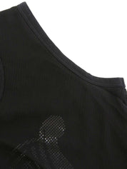 Macadam Logo印花无袖上衣（黑色）