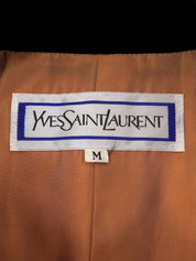 Two-tone wool coat in orange and black