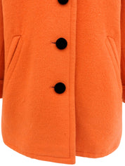 Two-tone wool coat in orange and black