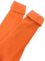 Two-tone wool coat in orange and black