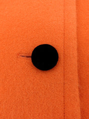 Two-tone wool coat in orange and black