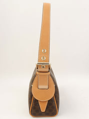 Macadam Pattern One-Shoulder Bag Brown