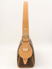 Macadam Pattern One-Shoulder Bag Brown