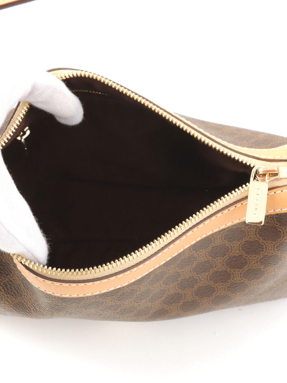 Macadam Pattern One-Shoulder Bag Brown