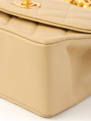 1992 Matelasse Stitch CC Turnlock Chain Shoulder Bag, Beige