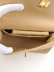 1992年頃製 マトラッセステッチCCターンロックチェーンショルダーバッグ ベージュ