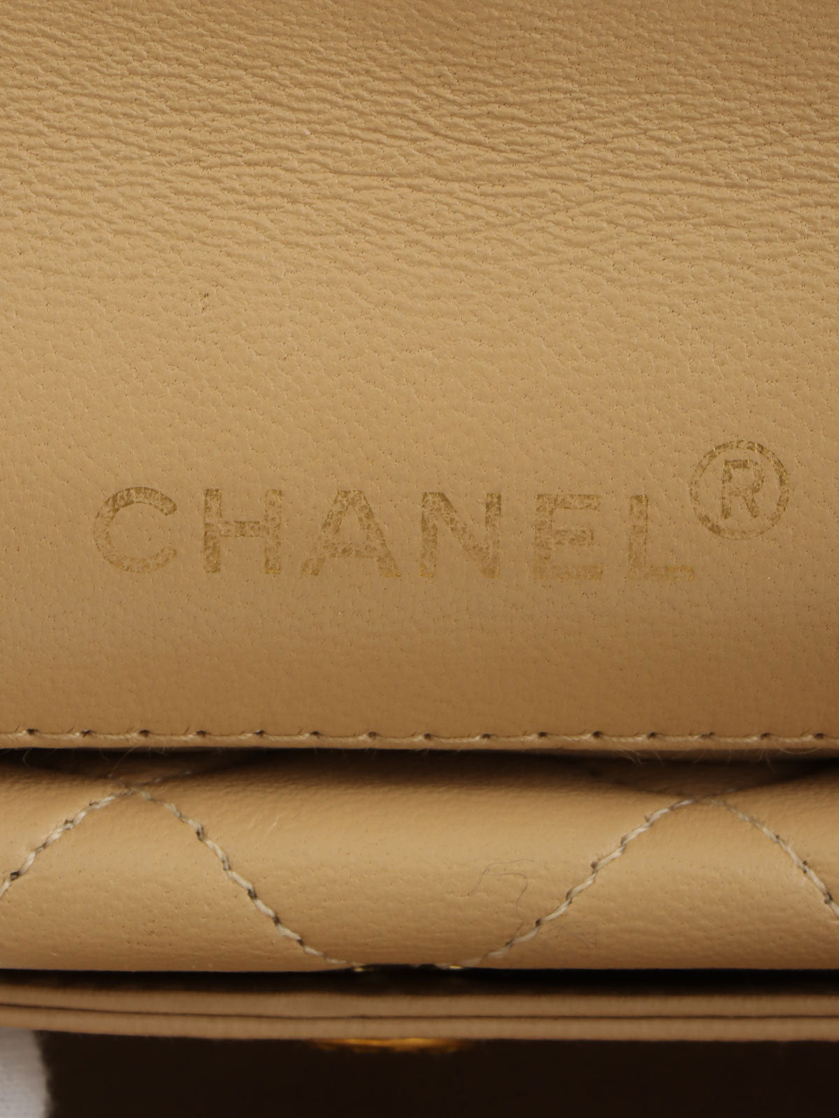 1992年頃製 マトラッセステッチCCターンロックチェーンショルダーバッグ ベージュ