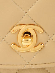 1992年頃製 マトラッセステッチCCターンロックチェーンショルダーバッグ ベージュ