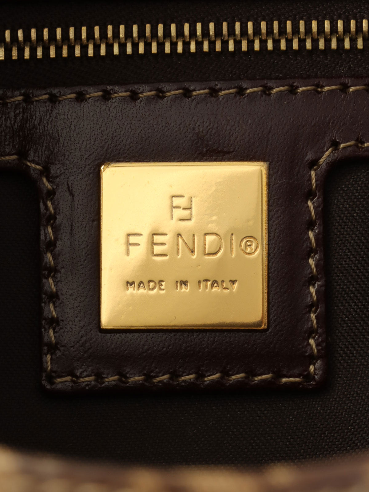 Patent FF Zucchino Pattern Mamma Bucket in Beige/Brown