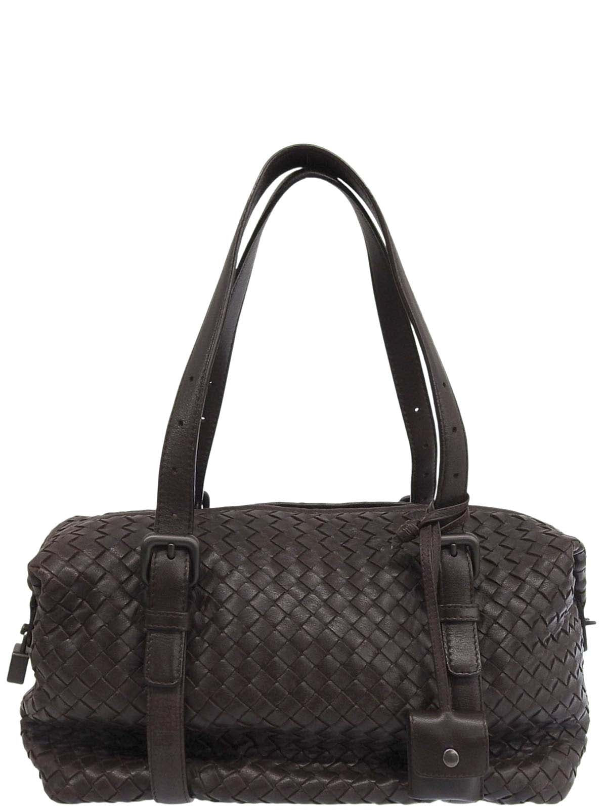 イントレチャートハンドバッグ ブラウン