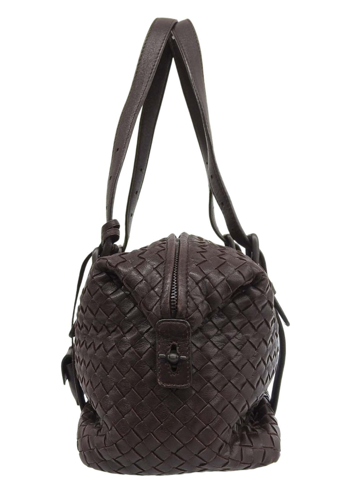 イントレチャートハンドバッグ ブラウン