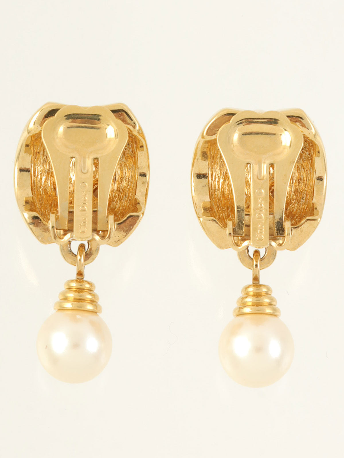 Pearl Rhinestone Earrings Gold