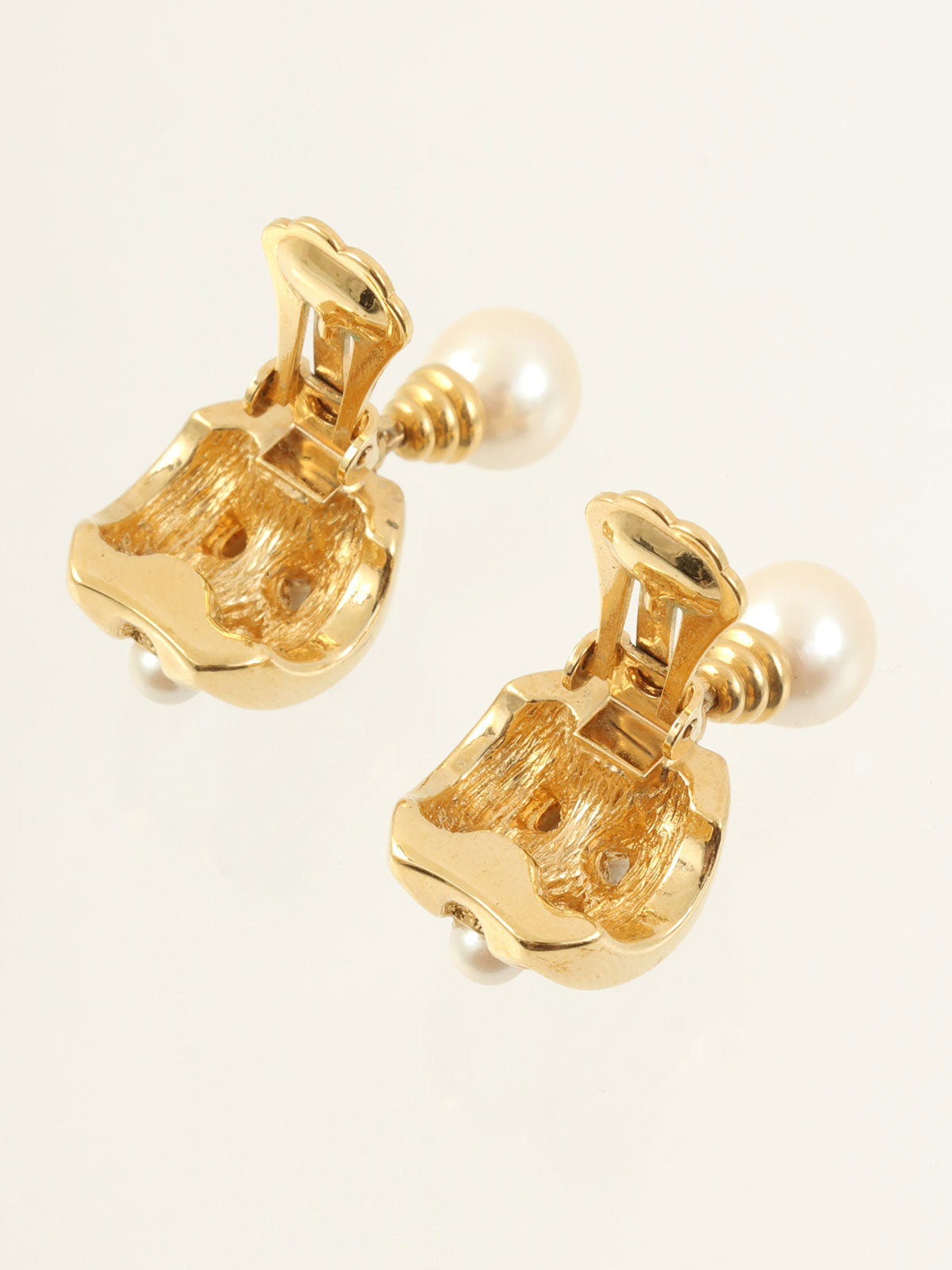 Pearl Rhinestone Earrings Gold