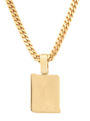 ロゴプレートネックレス ブラック/ゴールド